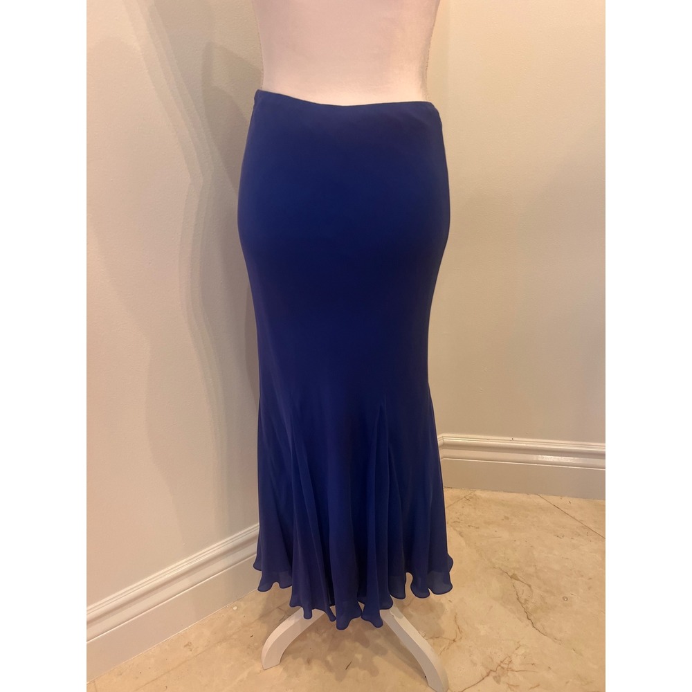 Laura Lauren, blue silk mermaid skirt size medium - Picture 3 of 9